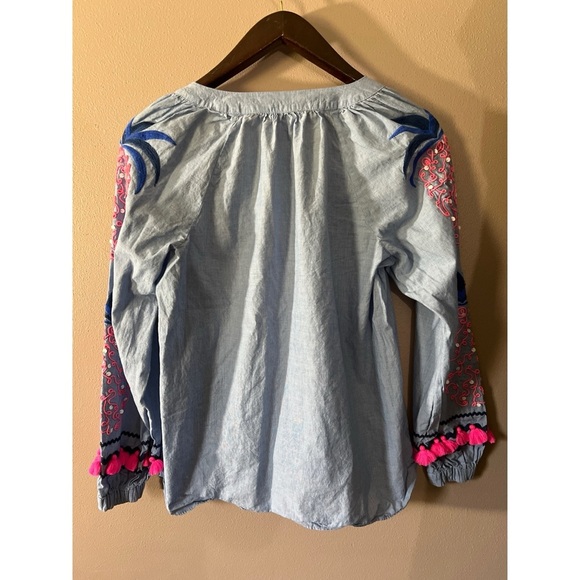 Lily Pulitzer Embroidered Boho Blouse with Pink Accents - Picture 2 of 4